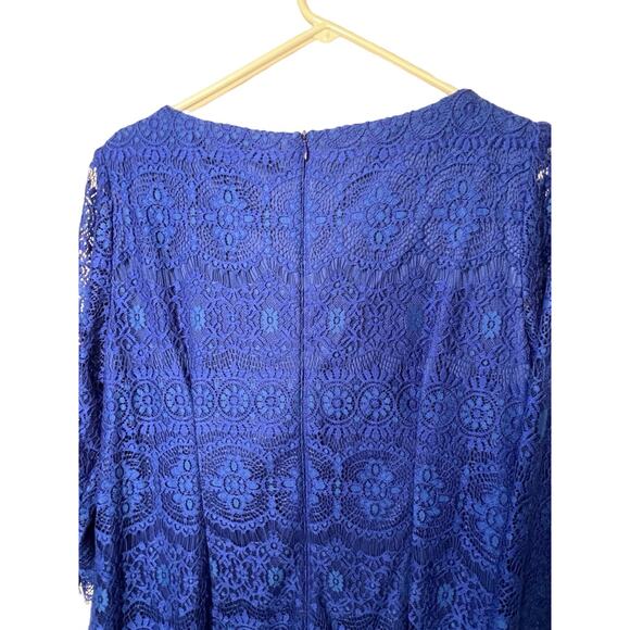 Jessica Howard Dress Womens Size 16 Blue Lace Lined Scallop Hem Back Zip NEW - Picture 11 of 12